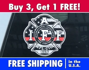 IAFF Sticker Firefighter Decal Bumper Sticker, IAFF Firefighter Flag Sticker - Picture 1 of 10
