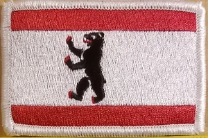 Flag Of Berlin Military Tactical Patch W/ VELCRO Brand Fastener White Border - Picture 1 of 1