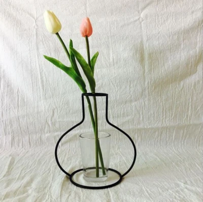  Iron Line Flowers Vase New Style Home Decoration  Abstract  Metal Plant Holder  - Image 1 of 4