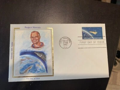 1962 John Glenn Sc 1193 Project Mercury Colorano "Silk" cachet (1975) FDC - Image 1 of 2