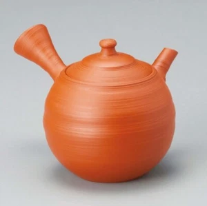 Tokoname ware Pottery Japanese Teapot Red Round Kyusu 220ml Y28 by Fugetsu Japan - Picture 1 of 9