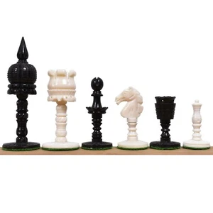 3,6" Englische Serie Pre Staunton Schachfiguren nur Set - Kamelknochen - Bild 1 von 8