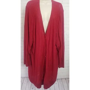 Torrid Women's Long Cardigan Button Front Slouchy Boyfriend Red Size 5 - Picture 1 of 7