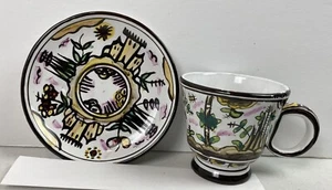 Taza y platillo en miniatura pintados a mano - Berados - hechos en portugal segundo xvii #21l - Imagen 1 de 3
