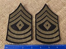 Two WWII US Army First Sergeant Enlisted Rank Patches Felt INV9575