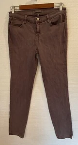J Brand jeans women 30x29 brown burgundy super skinny leg mid rise 11139 - Picture 1 of 11