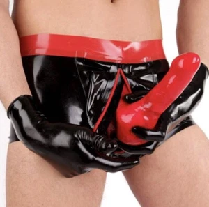 Latex Gummi Gummi Sexy Shorts Unterwäsche mit Anal Satz und Penis Set - Picture 1 of 8