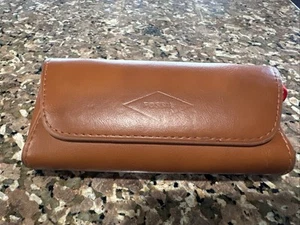 Fossil Glasses Sunglass Case Brown Magnetic Closure Gorgeous Leather - Picture 1 of 11