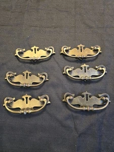 Vintage Brass Drawer Pull 3 Inch Center Qty 6 - Picture 1 of 5