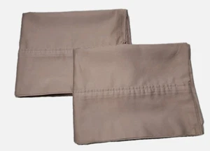 Set Of 2 Brown 100% Cotton Pillowcases.  20 X 31 Standard/queen - Picture 1 of 4