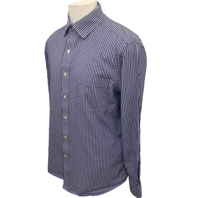 Tommy Bahama Men's Size 16-34/35 Blue Pinstripe Cotton Long Sleeve Dress Shirt - Image 1 of 4