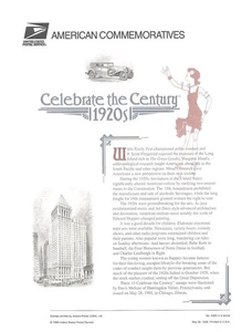 Panel de estampillas conmemorativas #538A 32c 1920 Celebrate the Century S15 #3184 USPS - Imagen 1 de 2
