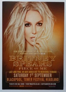 BRITNEY SPEARS - Piece Of Me Tour - UK A5 Flyer From Blackpool (1 SEP 2018) - Foto 1 di 2