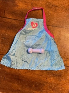 American Girl 2014 Pet Grooming Apron "I Ruff You" Blue Heart & Paw Print Apron - Picture 1 of 4
