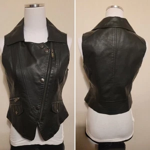 NYC Dollhouse Outer Wear Fauxe Leather Vest Size M - Picture 1 of 11