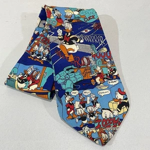 Disney Krawattenhalter Donald Duck Dagobert Huey Louis Dewey italienische Seide Herrenkrawatte - Bild 1 von 12