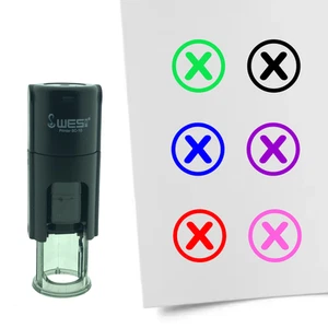 Stempel Checkbox met Kruisje 10mm - in 6 kleuren - navulbaar - Afbeelding 1 van 8