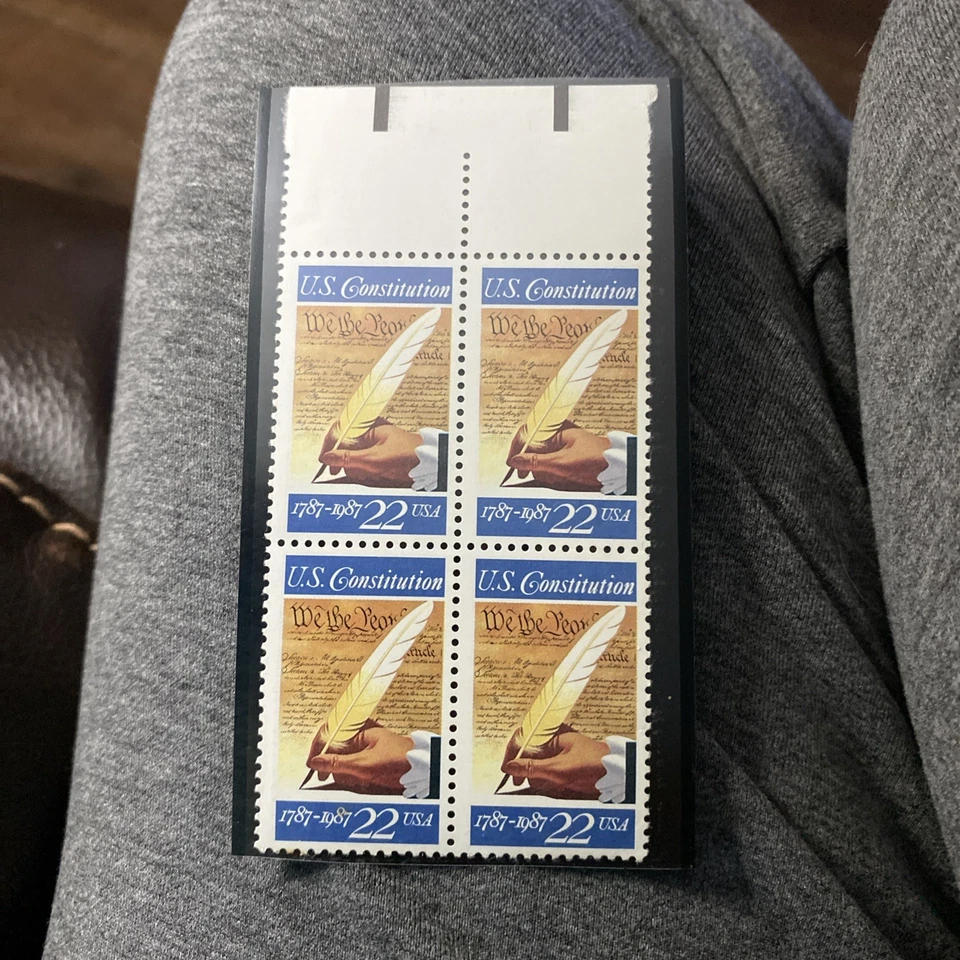 ALLYS STAMPS US Plate Block Scott #2360 22c Constitution Signing [4]   - Image 1 of 1