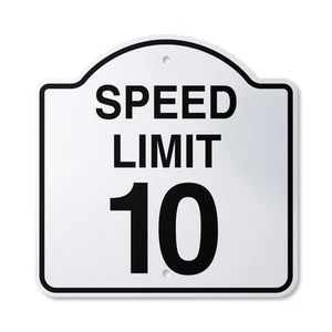 Speed Limit 10 Plastic Sign Driving Car Racing Slow Driver Race - Picture 1 of 6