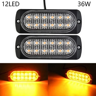 Car Light Amber 12LED 36W Bar Truck Signal Waterproof Lamps Driving Bulb - Image 1 of 4