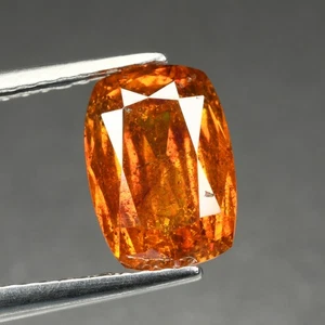 2.00 Ct Best Cushion Cut 8.3 x 5.8 MM 100% Natural Orange Red Spain Sphalerite - Picture 1 of 5