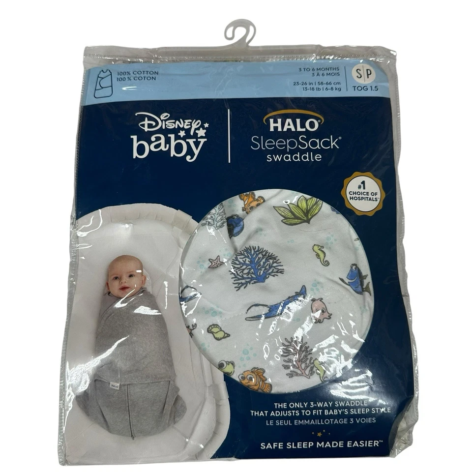 NUEVO HALO® SleepSack® Swaddle 100% Algodón Disney Bebé Gran Barrera de Coral Peces Foto 1 de 4