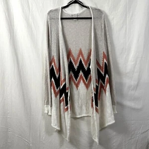Cardigan American Rag Cie donna taglia 1X aperto davanti Chevron orlo asimmetrico maglia - Foto 1 di 9
