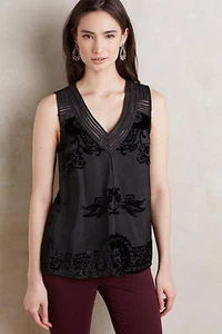 NWT Anthropologie Fanya Shell, by Meadow Rue - Black, size S - Picture 1 of 3
