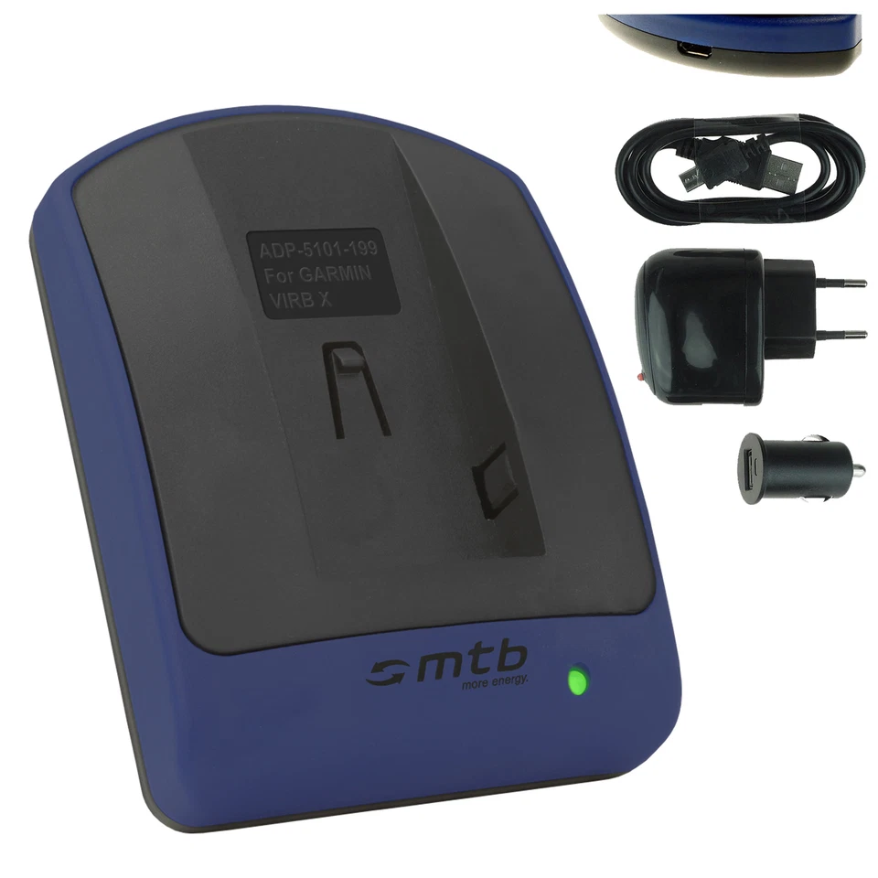 MTB MORE ENERGY Chargeur (USB) I/CP9/26/24-2 pour Garmin Virb X / Garmin Virb XE