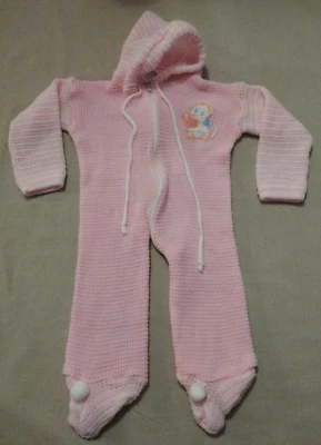 Suéter con Capucha Tejido Ligero Bebé 100% Acrílico Vintage Kinderland Traje con Cremallera 18mo Foto 1 de 4