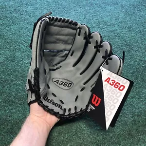 Wilson A360 12” Utility Baseball Glove Grey & Black Right Hand Throw A03RB2112 - Picture 1 of 10
