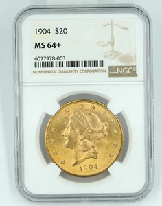 1904 NGC MS64+ $20 Gold Liberty Double Eagle - Picture 1 of 3
