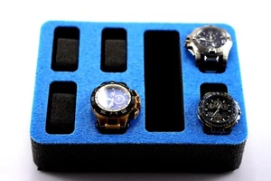 Reloj precortado 6 Blue Top Collectors Estuche de espuma se adapta a Pelican 1200 im2050 SE300 Estuche - Imagen 1 de 3