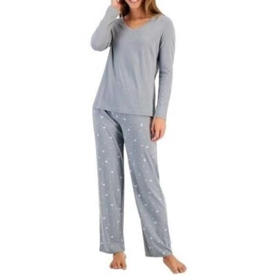 Charter Club Cotton V-Neck Reindeer Print Pajama Set - Image 1 of 2