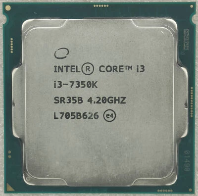 Intel i3-7350K 2-core HD 630 60W Unlocked LGA1151 4.2GHz SR35B CPU processor- - Image 1 of 2