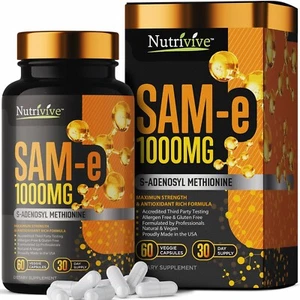NutriviveTM SAM-e Supplement 1000mg - 60 Capsules-Exp 5/2026 - Picture 1 of 5