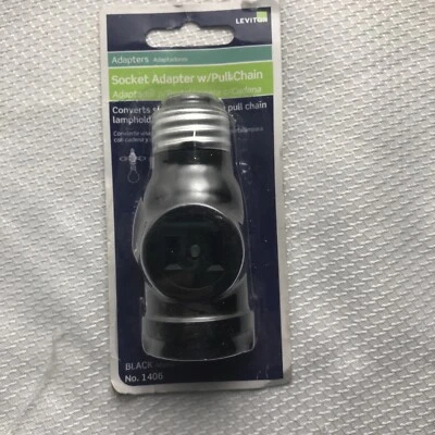 Leviton 1406 660 Watt, 125 Volt, Two Outlet With Pull Chain Socket Adapter, - Image 1 of 2