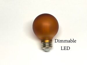 2.5" DIMMABLE LED AMBER Painted Bulbs (5) for Art Deco Sconces "GE Mazda Bulb"