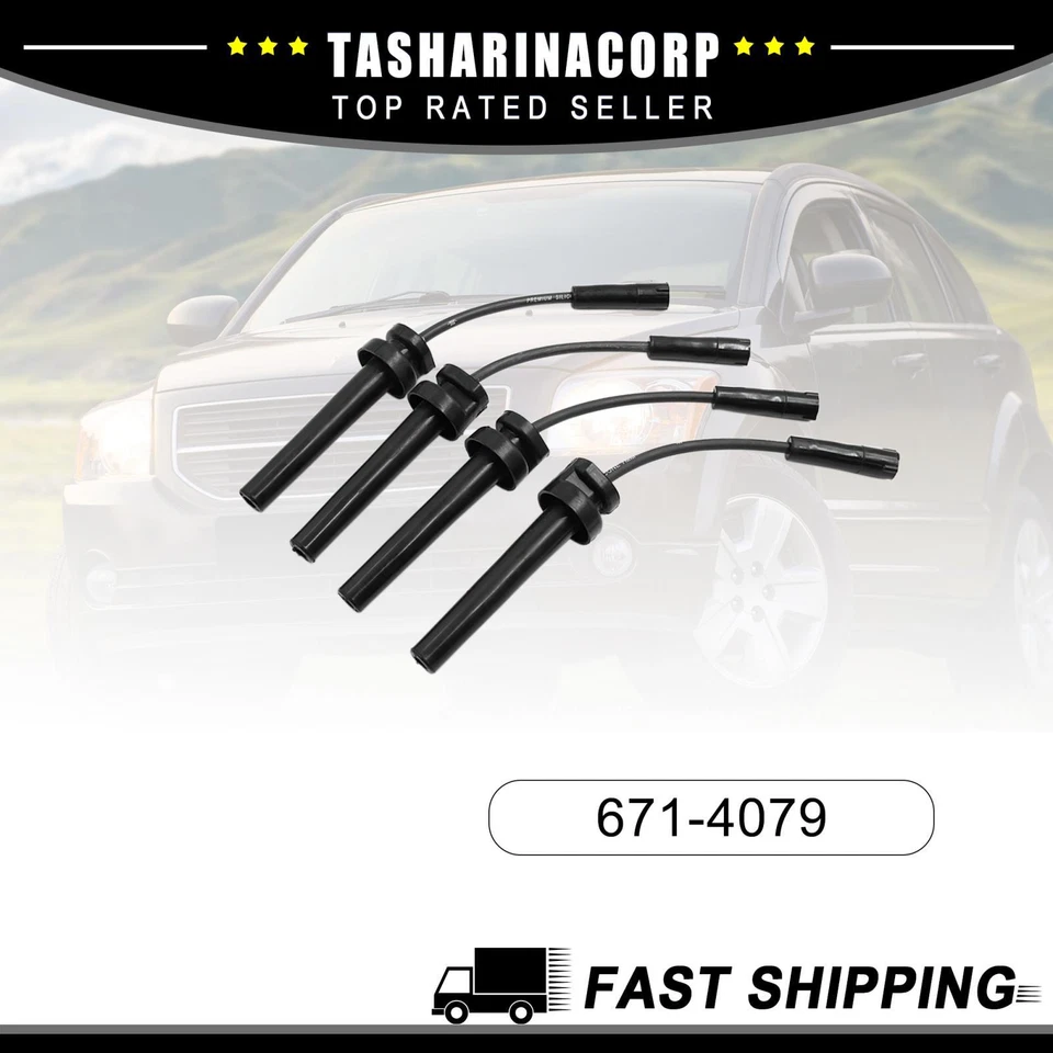 Cable de encendido de bujía de motor 671-4079 4/lote apto para Dodge Caravan 01-07 Foto 1 de 4