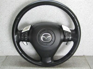 2003 2008 JDM MAZDA RX8 SE3P BLACK LEATHER STEERING WHEEL FACTORY OEM - Picture 1 of 15