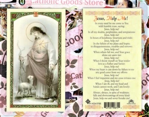 Jesus Help Me!  - Laminated Holy Card  HC9-375E - Picture 1 of 3