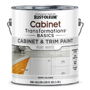 Rust-Oleum 369864 Cabinet & Trim Paint Semi- Gloss Pure White Gal - Picture 1 of 1
