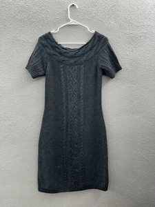 Calvin Klein Damen Kleid Größe S Grau Kurzarm Zopfmuster Pulloverkleid - Bild 1 von 9