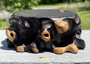 Antique Hand Carved Chinese Hard Wood Naturalistic Two Toned Display Stand Base - Picture 1 of 11