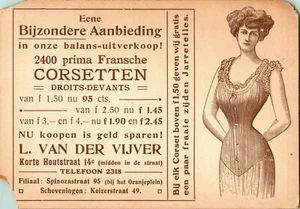 Vtg Advertising Trade Card South Holland L Van Der Vijver Corsets - Picture 1 of 2