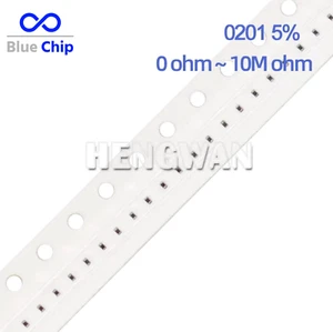 100 pcs 0201 SMD Resistors 1/20W 5% Range Available 0 ohm to 10M ohm 170 Options - Picture 1 of 5