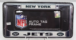 NEW New York Jets Chrome Metal License Plate Frame NFL Officially Licensed NY - Picture 1 of 18