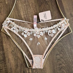 NWT!! Agent Provocateur Bethanie Full Brief, Size 2/US4/XS-S, Peach & Blue - Picture 1 of 12