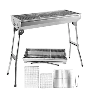 Holzkohlegrill BBQ Grill Tragbar Standgrill Klappgrill Campinggrill Edelstahl - Bild 1 von 12