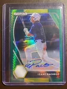 2021 Panini Prizm Draft Picks #PDP39 Isaac Pacheco Auto Green Prizm